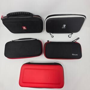 Lot Of 5 Assorted Official Carrying Cases For Nintendo Switch, Switch Lite